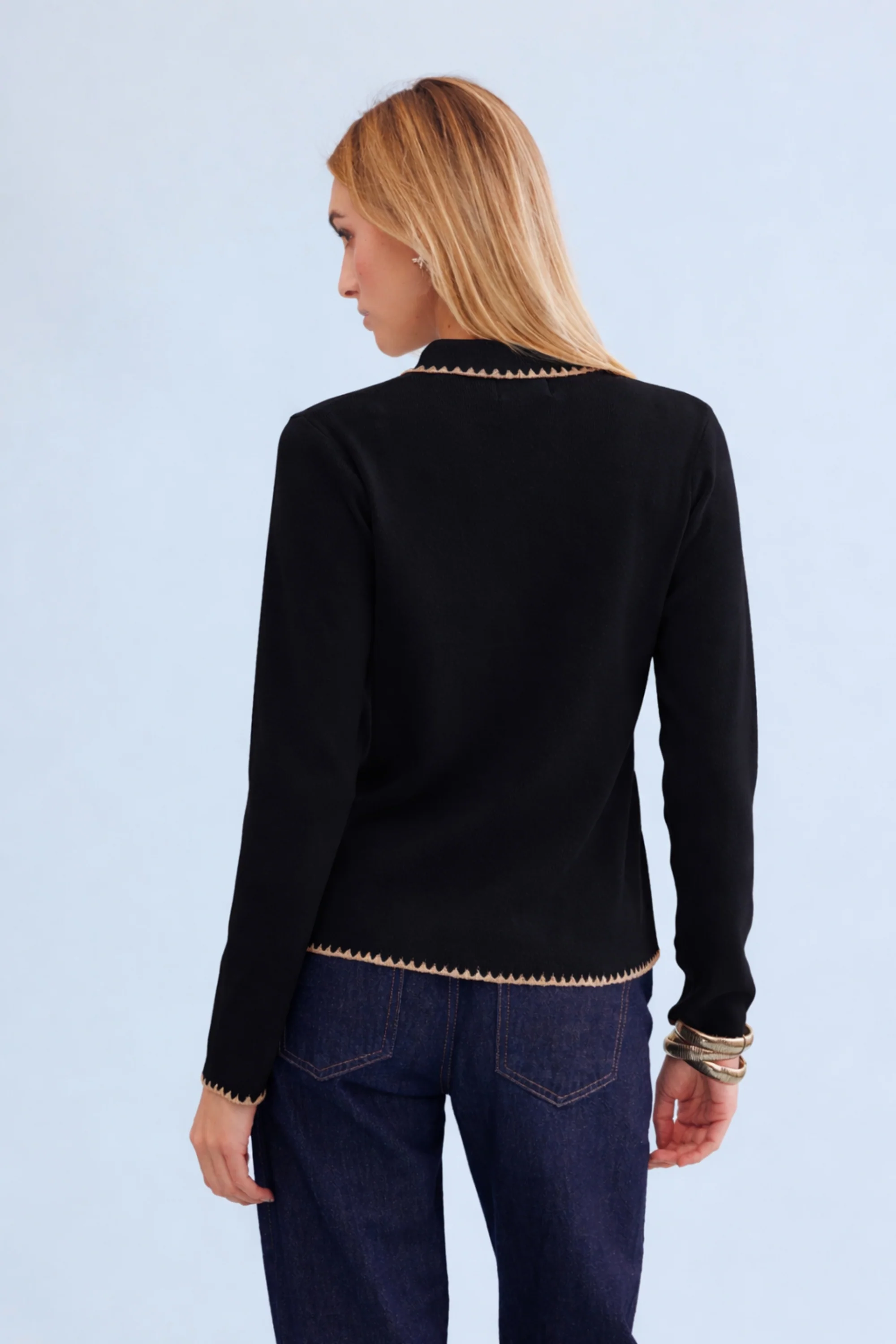 Gilet maille détails dorés - Image 6