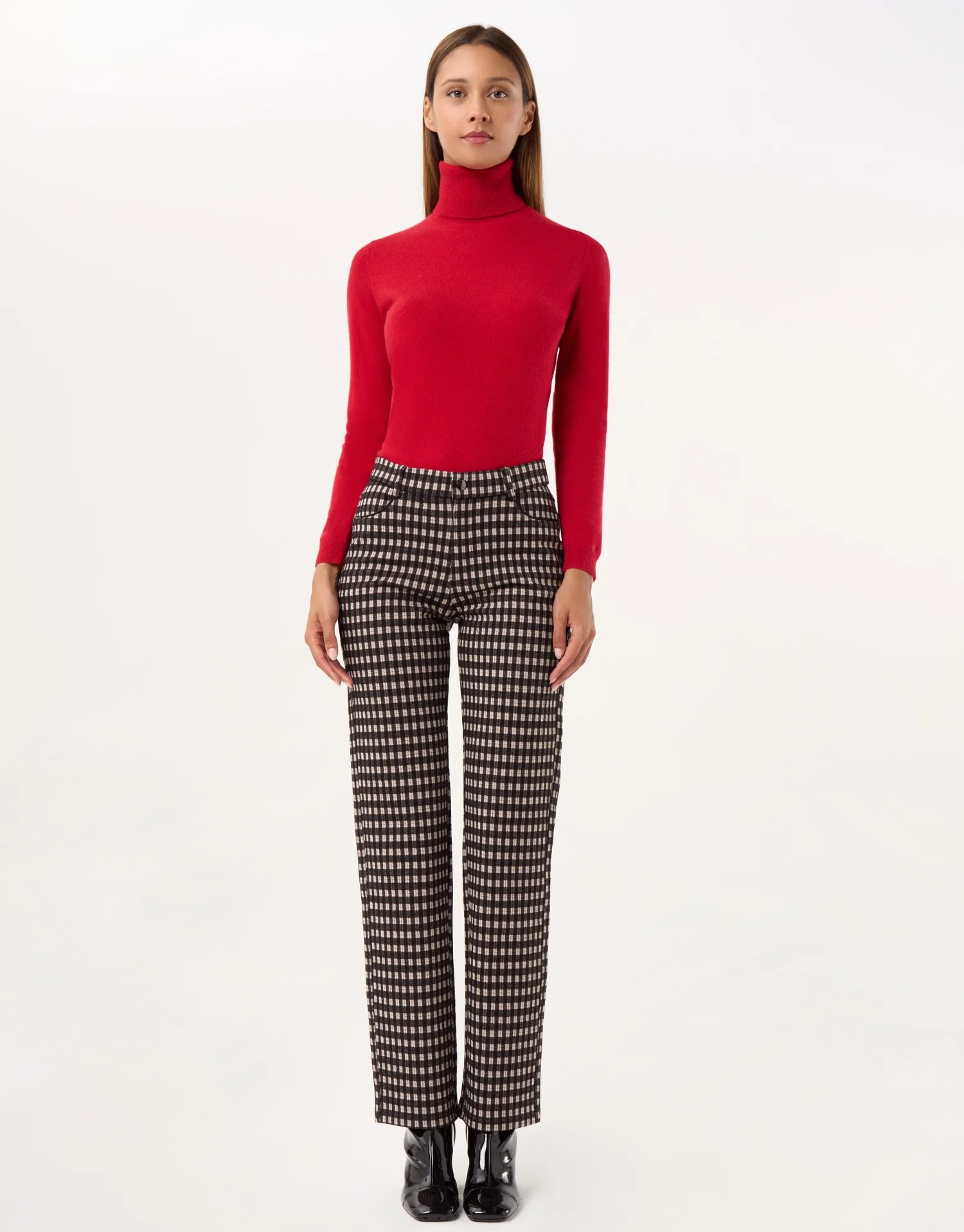 Pantalon à carreaux droit