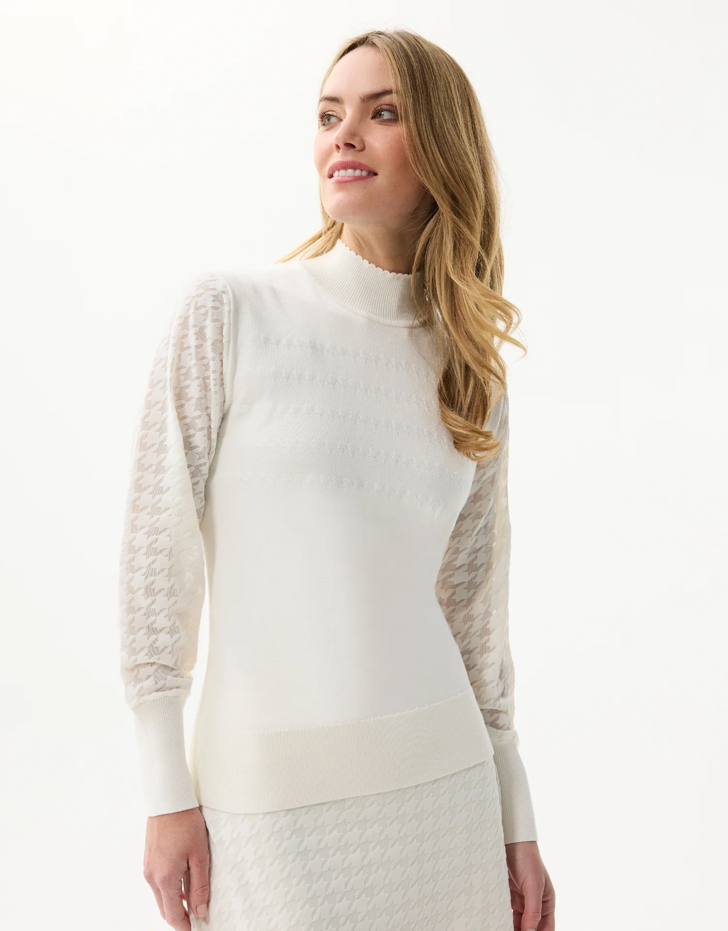 Pull manches voile motif pied-de-poule - Image 5