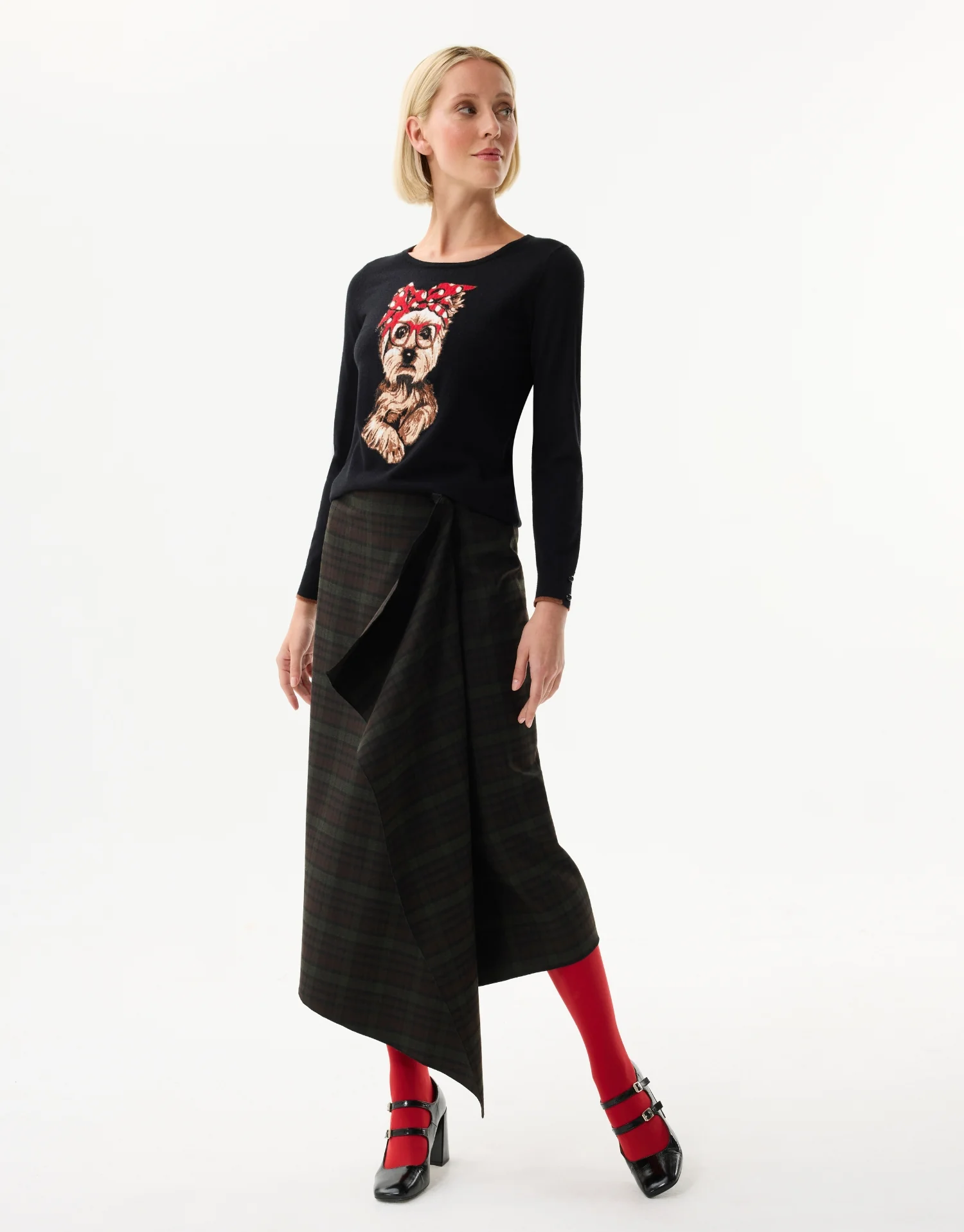 Pull motif chien brodé