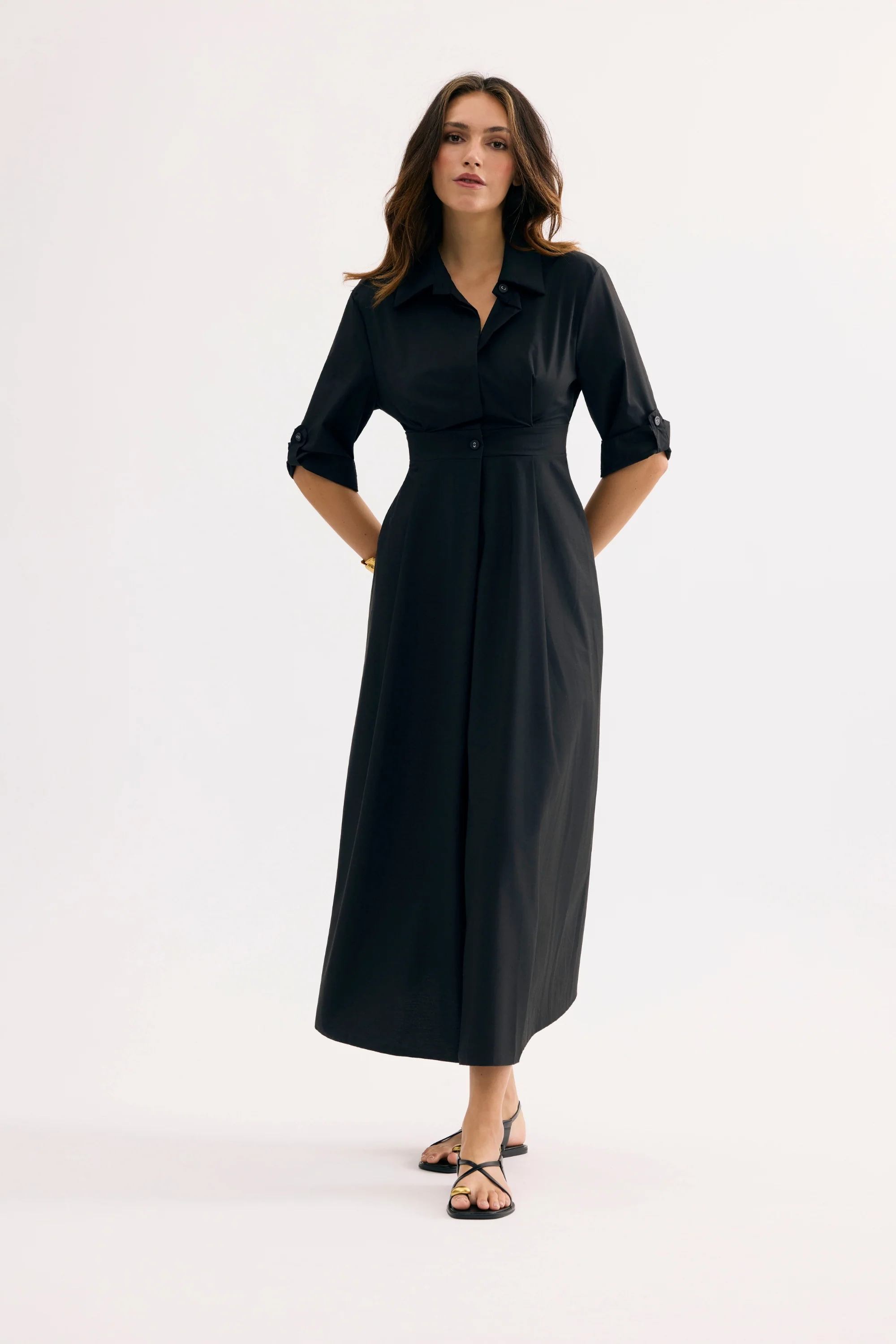 Robe longue élégante manches 3/4 - Image 4