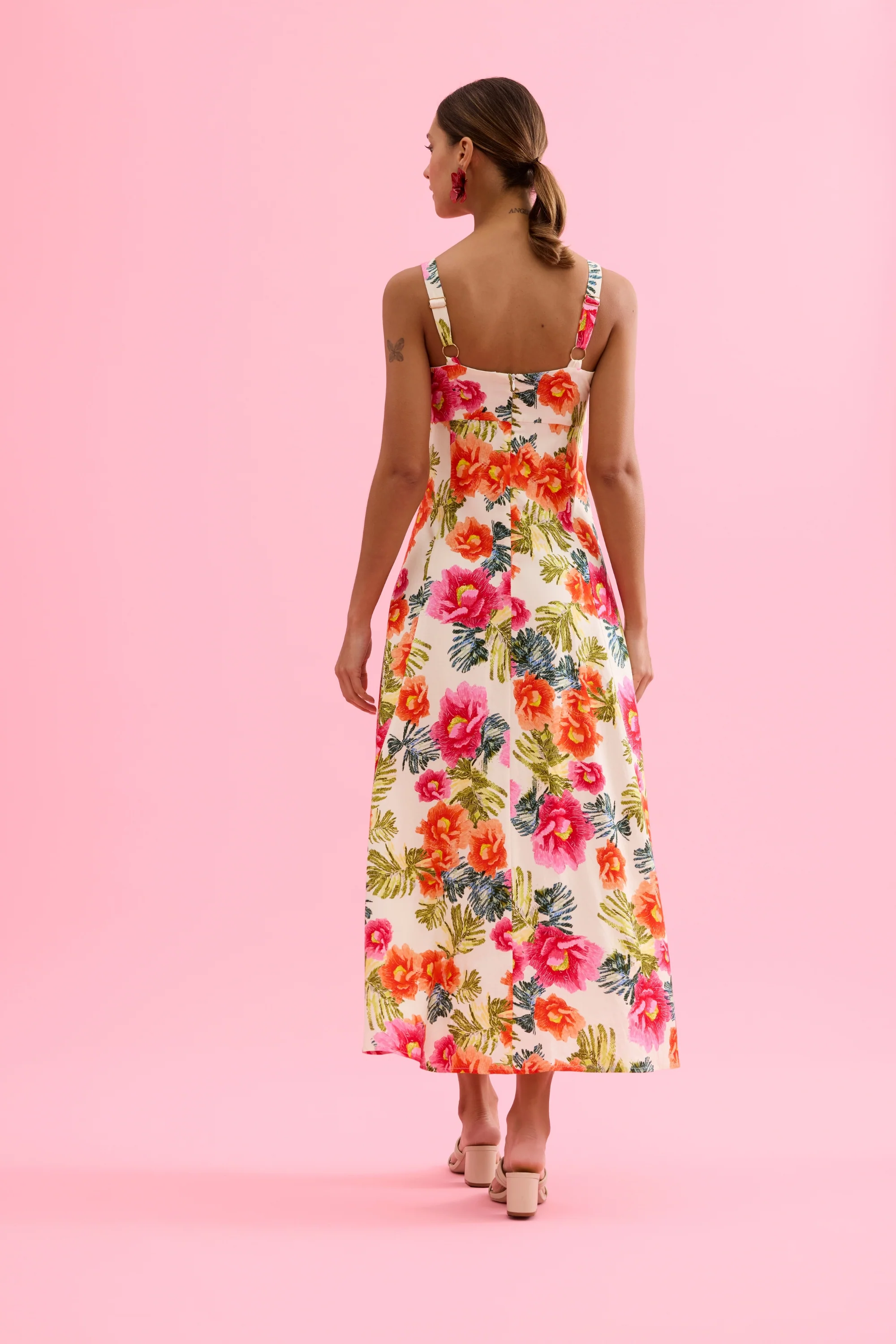 Robe longue fleurie à bretelles - Image 3