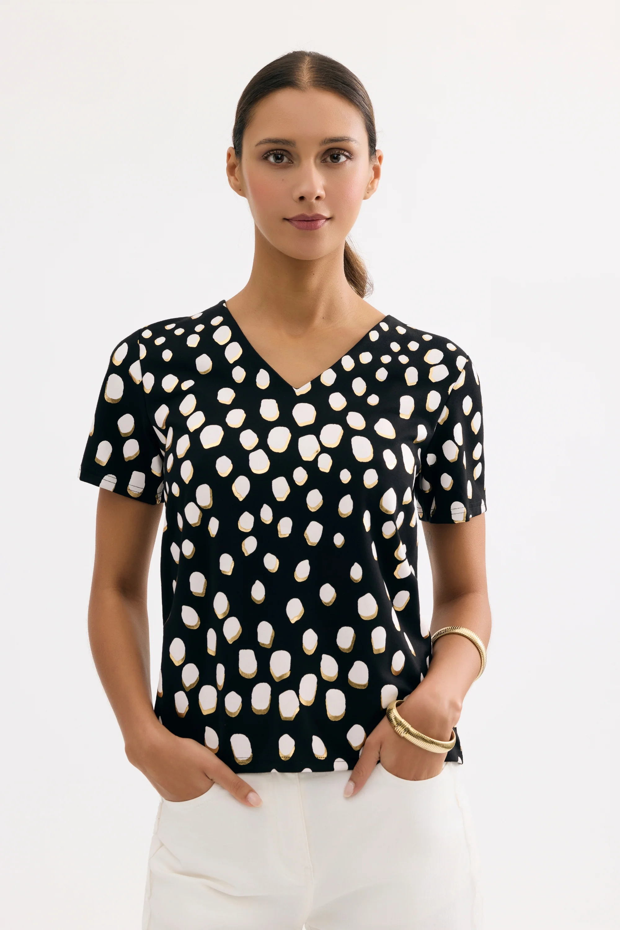 T-shirt imprimé pois graphiques - Image 5