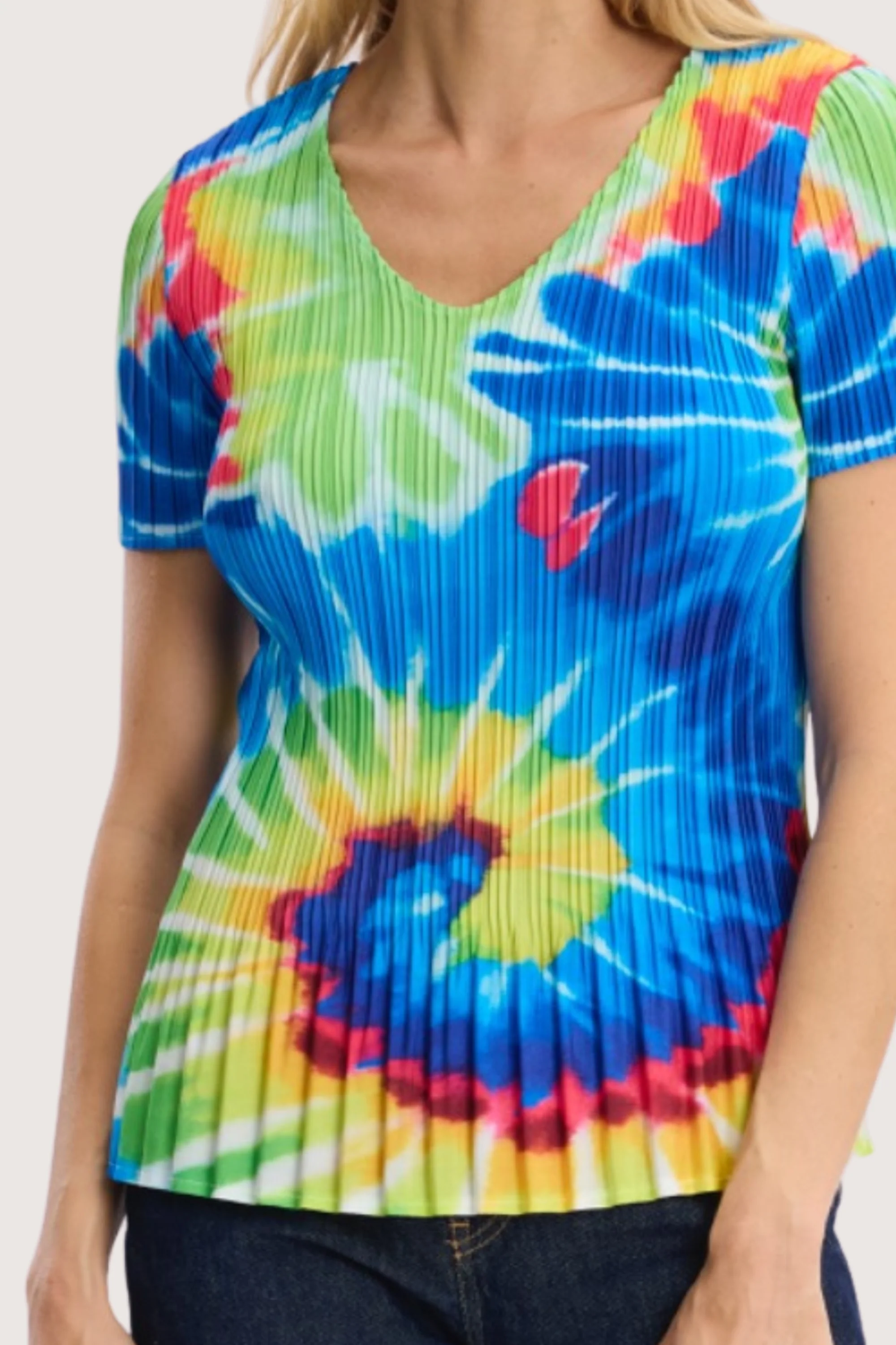 T-shirt plissé floral tie & dye - Image 2